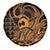 Koa Ikaika Warrior Helmet with Shark Spare Tire Cover Gold Kakau Style