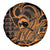 Koa Ikaika Warrior Helmet with Shark Spare Tire Cover Gold Kakau Style