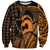 Koa Ikaika Warrior Helmet with Shark Sweatshirt Gold Kakau Style