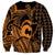 Koa Ikaika Warrior Helmet with Shark Sweatshirt Gold Kakau Style