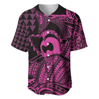Koa Ikaika Warrior Helmet with Shark Baseball Jersey Pink Kakau Style LT9 Pink - Polynesian Pride