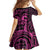 Koa Ikaika Warrior Helmet with Shark Family Matching Summer Maxi Dress and Hawaiian Shirt Pink Kakau Style