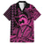Koa Ikaika Warrior Helmet with Shark Family Matching Summer Maxi Dress and Hawaiian Shirt Pink Kakau Style