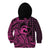 Koa Ikaika Warrior Helmet with Shark Kid Hoodie Pink Kakau Style