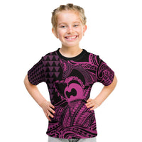 Koa Ikaika Warrior Helmet with Shark Kid T Shirt Pink Kakau Style