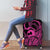 Koa Ikaika Warrior Helmet with Shark Luggage Cover Pink Kakau Style