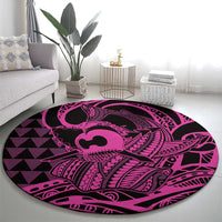 Koa Ikaika Warrior Helmet with Shark Round Carpet Pink Kakau Style LT9 - Polynesian Pride