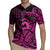 Koa Ikaika Warrior Helmet with Shark Rugby Jersey Pink Kakau Style