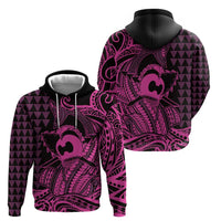 Koa Ikaika Warrior Helmet with Shark Zip Hoodie Pink Kakau Style LT9 - Polynesian Pride