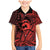 Koa Ikaika Warrior Helmet with Shark Family Matching Mermaid Dress and Hawaiian Shirt Red Kakau Style