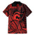 Koa Ikaika Warrior Helmet with Shark Family Matching Summer Maxi Dress and Hawaiian Shirt Red Kakau Style