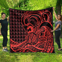 Koa Ikaika Warrior Helmet with Shark Quilt Red Kakau Style