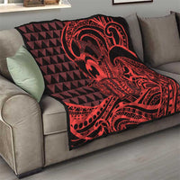 Koa Ikaika Warrior Helmet with Shark Quilt Red Kakau Style