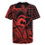Koa Ikaika Warrior Helmet with Shark Rugby Jersey Red Kakau Style