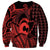Koa Ikaika Warrior Helmet with Shark Sweatshirt Red Kakau Style