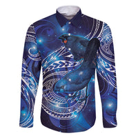 North Island Kokako and South Island Kokako Family Matching Tank Maxi Dress and Hawaiian Shirt New Zealand Native Bird with Galaxy Vibe