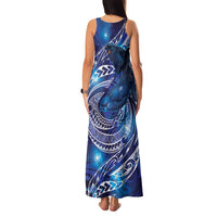 North Island Kokako and South Island Kokako Family Matching Tank Maxi Dress and Hawaiian Shirt New Zealand Native Bird with Galaxy Vibe