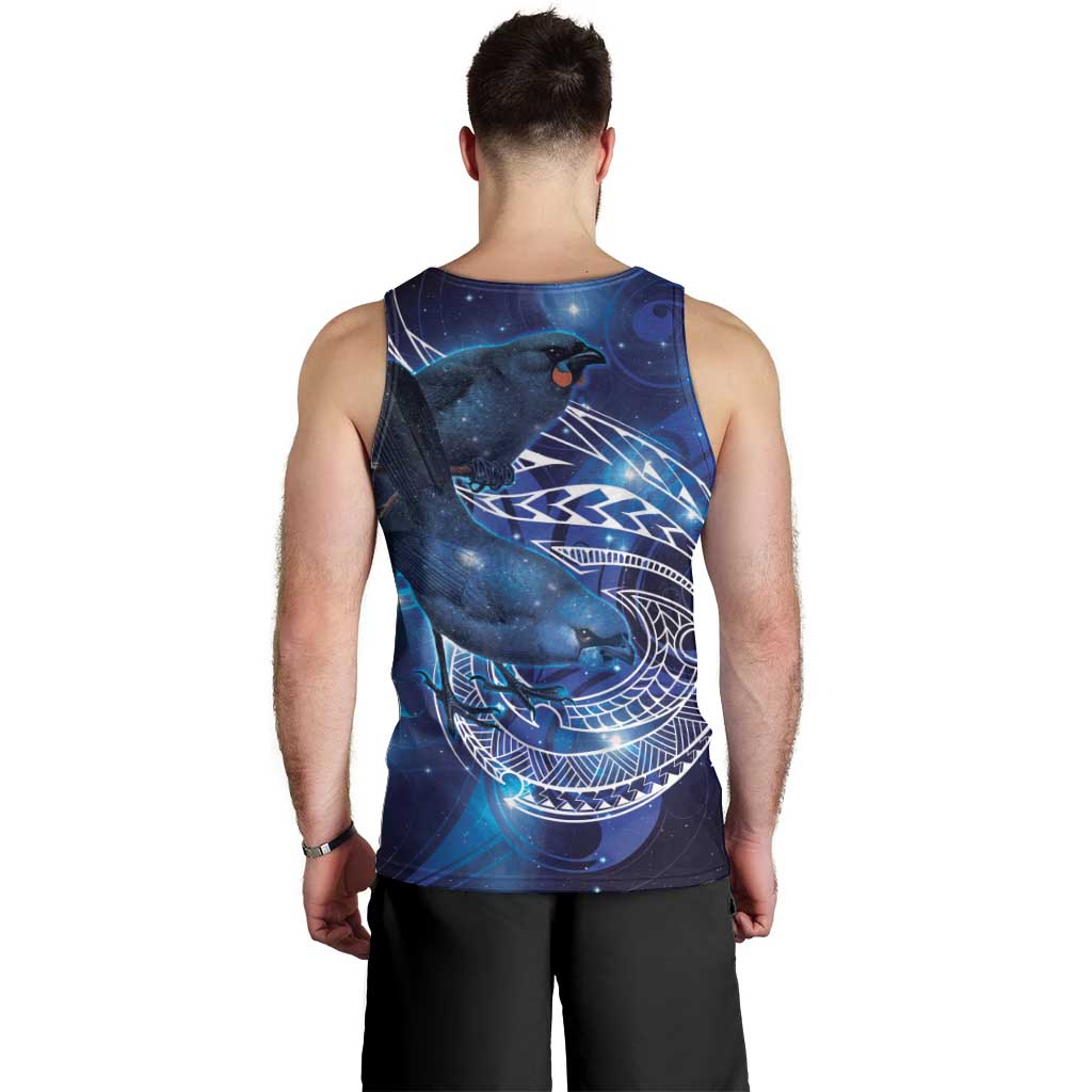 North Island Kokako and South Island Kokako Men Tank Top New Zealand Native Bird with Galaxy Vibe