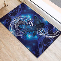 North Island Kokako and South Island Kokako Rubber Doormat New Zealand Native Bird with Galaxy Vibe