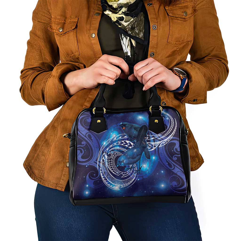 North Island Kokako and South Island Kokako Shoulder Handbag New Zealand Native Bird with Galaxy Vibe