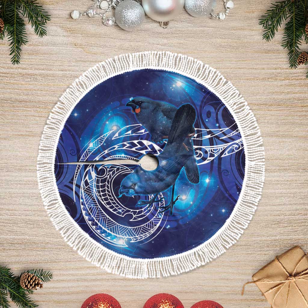 North Island Kokako and South Island Kokako Tree Skirt New Zealand Native Bird with Galaxy Vibe
