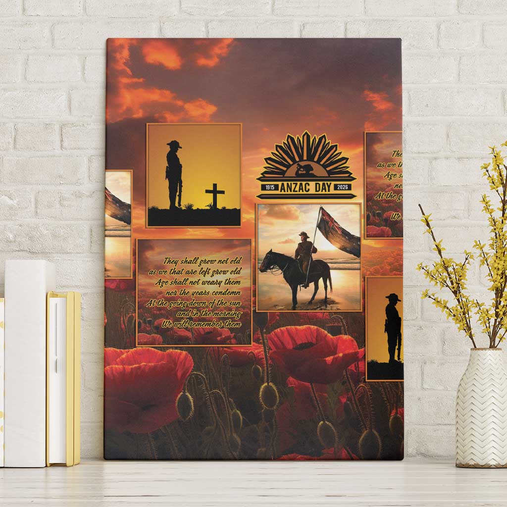 ANZAC Day Film Reel Lest We Forget Canvas Wall Art Australia NZ Memorial