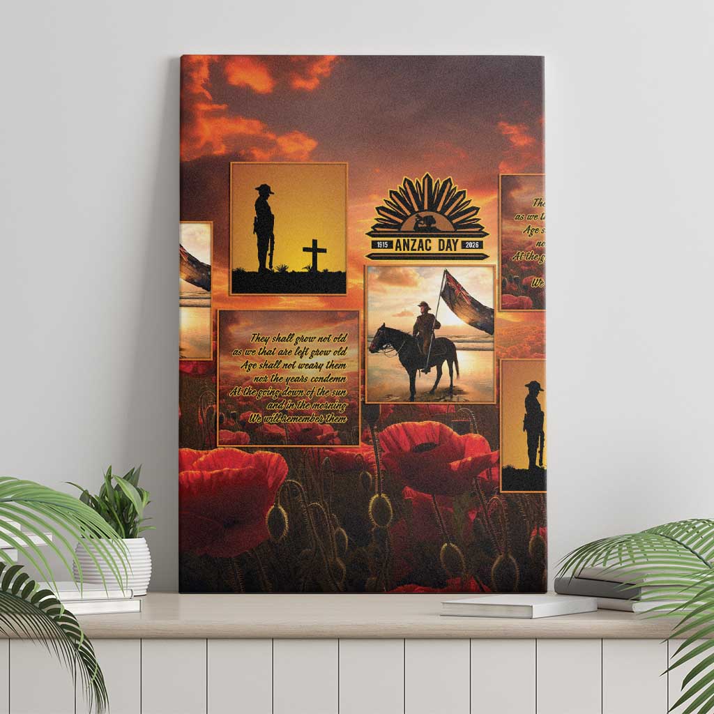 ANZAC Day Film Reel Lest We Forget Canvas Wall Art Australia NZ Memorial