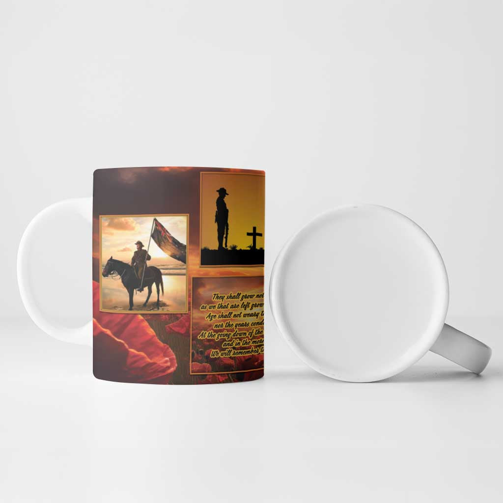 ANZAC Day Film Reel Lest We Forget Ceramic Mug Australia NZ Memorial