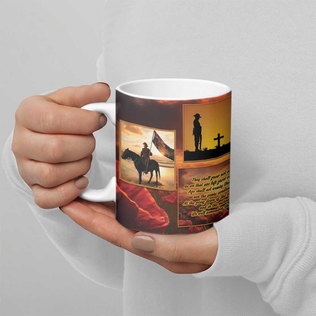 ANZAC Day Film Reel Lest We Forget Ceramic Mug Australia NZ Memorial