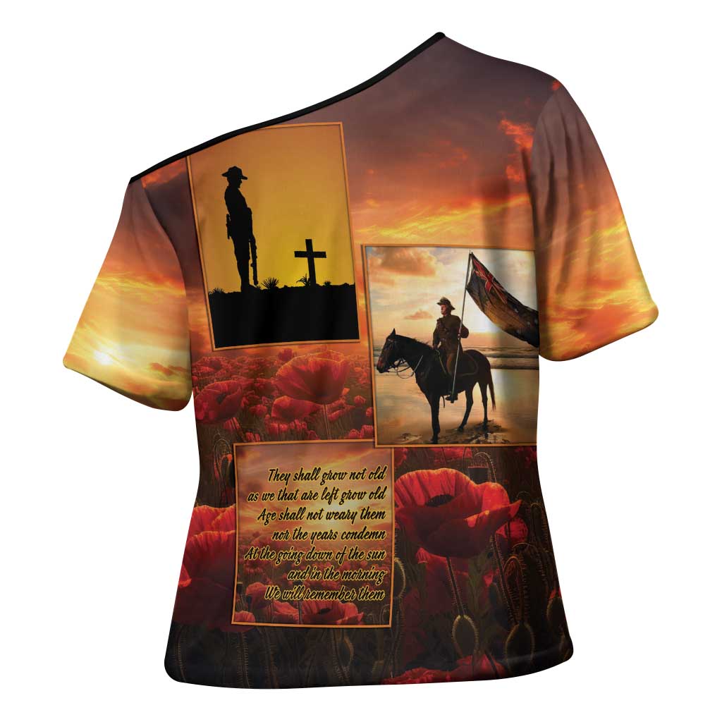 ANZAC Day Film Reel Lest We Forget Cross Shoulder Shirt Australia NZ Memorial LT9 - Polynesian Pride