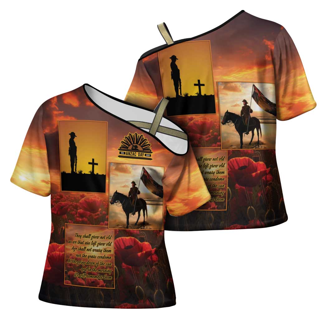 ANZAC Day Film Reel Lest We Forget Cross Shoulder Shirt Australia NZ Memorial LT9 - Polynesian Pride