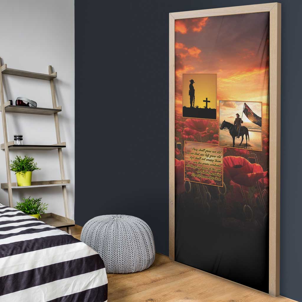 ANZAC Day Film Reel Lest We Forget Door Cover Australia NZ Memorial