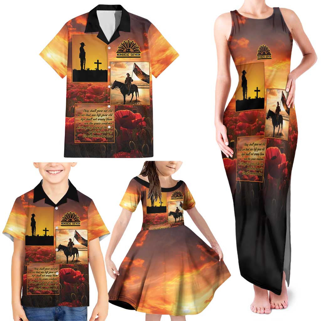 ANZAC Day Film Reel Lest We Forget Family Matching Tank Maxi Dress and Hawaiian Shirt Australia NZ Memorial