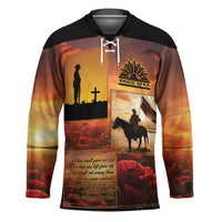 ANZAC Day Film Reel Lest We Forget Hockey Jersey Australia NZ Memorial LT9 Unisex Red - Polynesian Pride