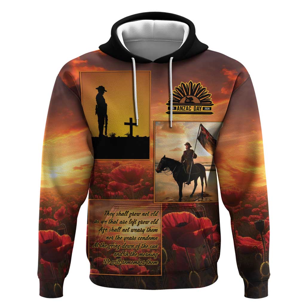 ANZAC Day Film Reel Lest We Forget Hoodie Australia NZ Memorial