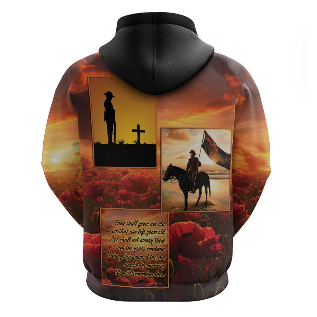 ANZAC Day Film Reel Lest We Forget Hoodie Australia NZ Memorial