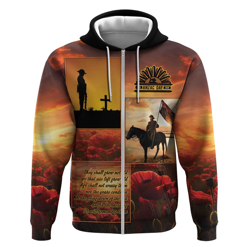 ANZAC Day Film Reel Lest We Forget Hoodie Australia NZ Memorial