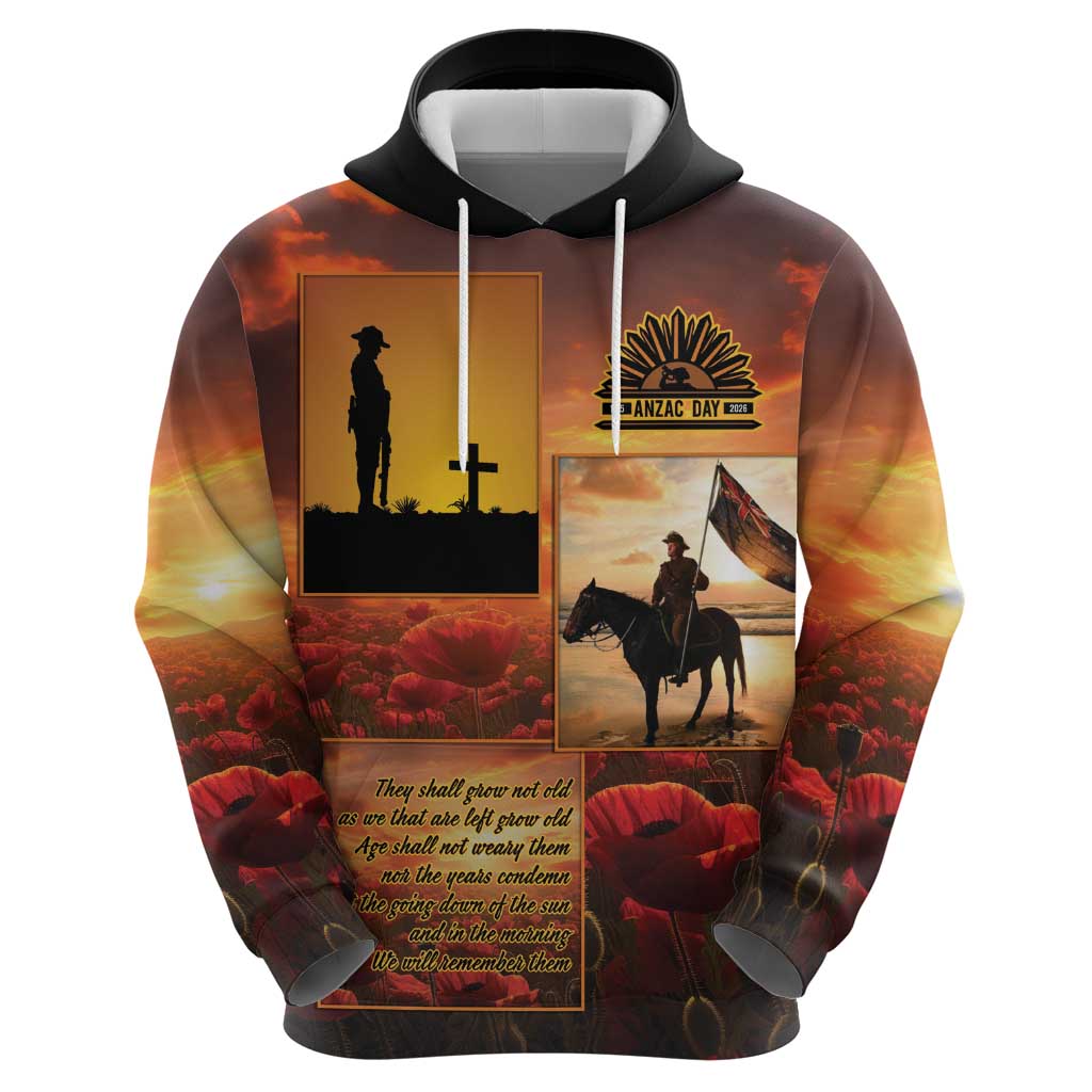 ANZAC Day Film Reel Lest We Forget Hoodie Australia NZ Memorial