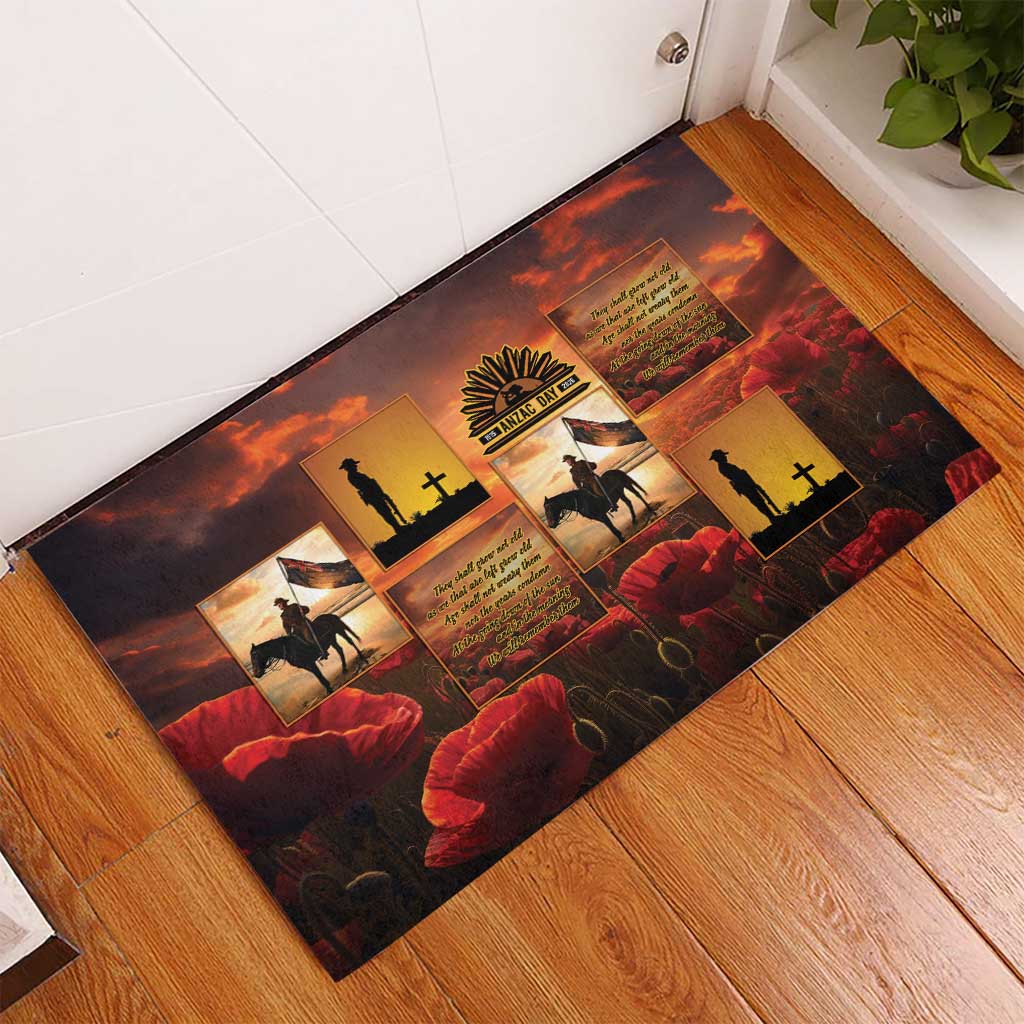 ANZAC Day Film Reel Lest We Forget Rubber Doormat Australia NZ Memorial