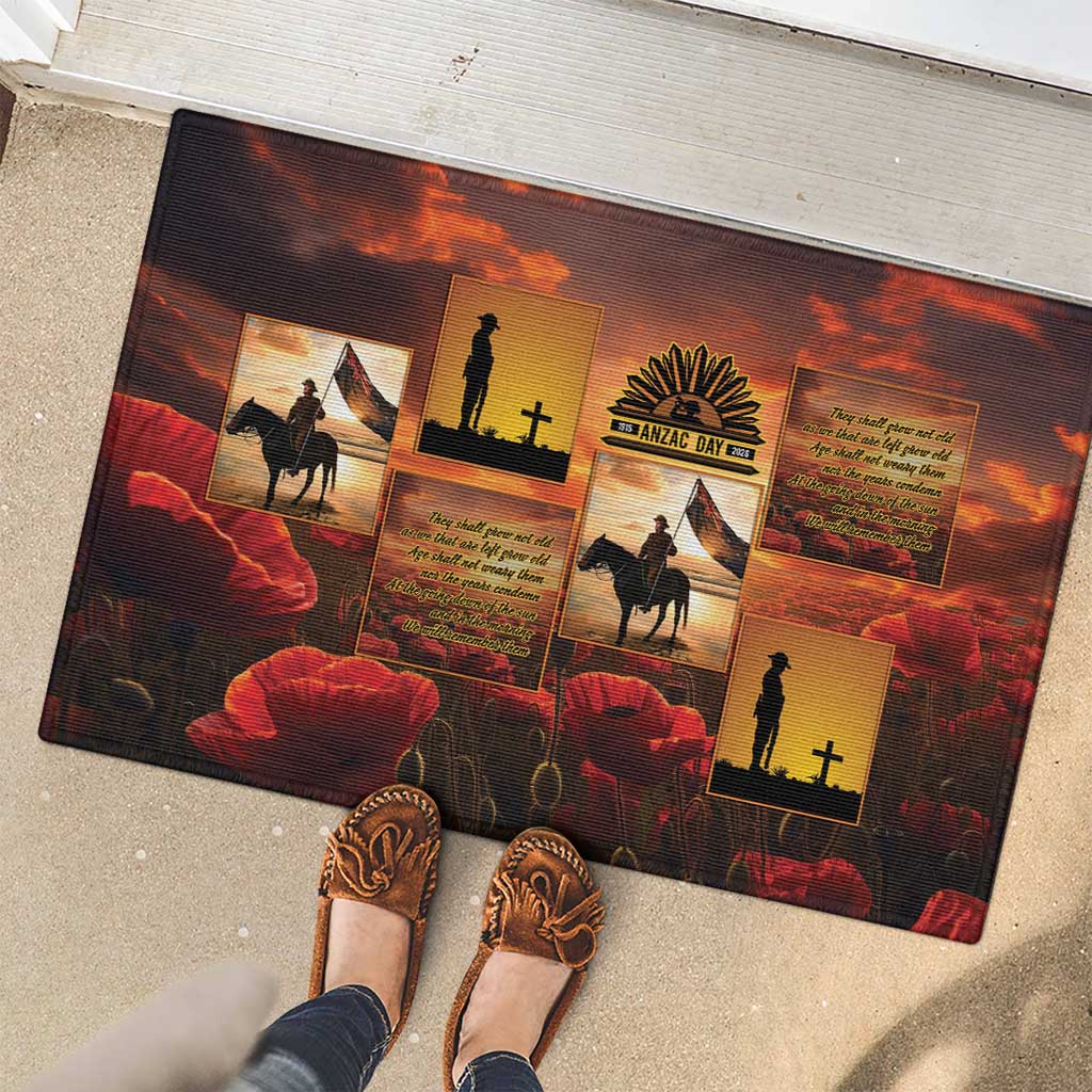 ANZAC Day Film Reel Lest We Forget Rubber Doormat Australia NZ Memorial