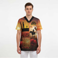 ANZAC Day Film Reel Lest We Forget Scrub Top Australia NZ Memorial