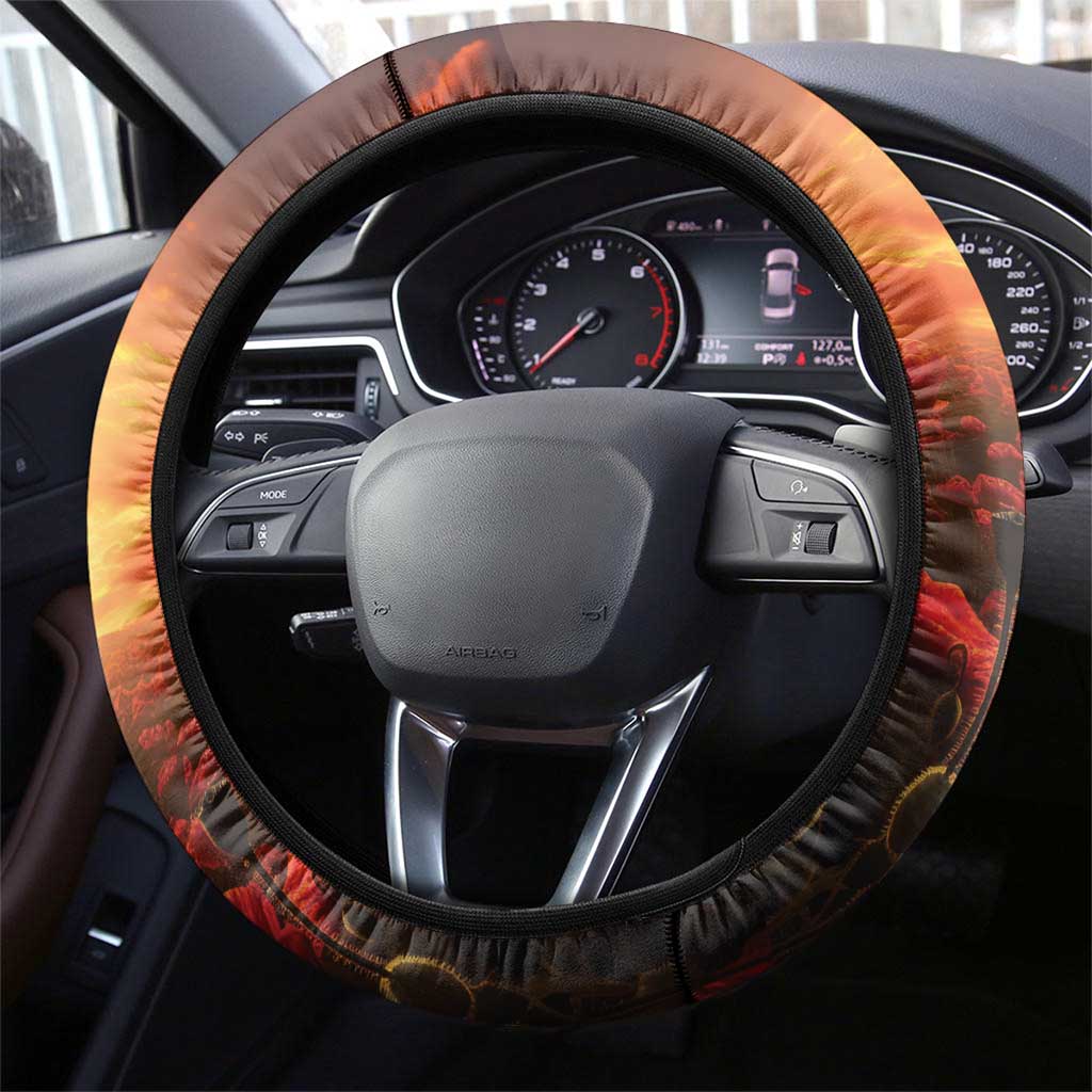 ANZAC Day Film Reel Lest We Forget Steering Wheel Cover Australia NZ Memorial