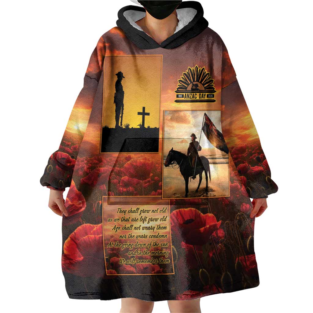 ANZAC Day Film Reel Lest We Forget Wearable Blanket Hoodie Australia NZ Memorial