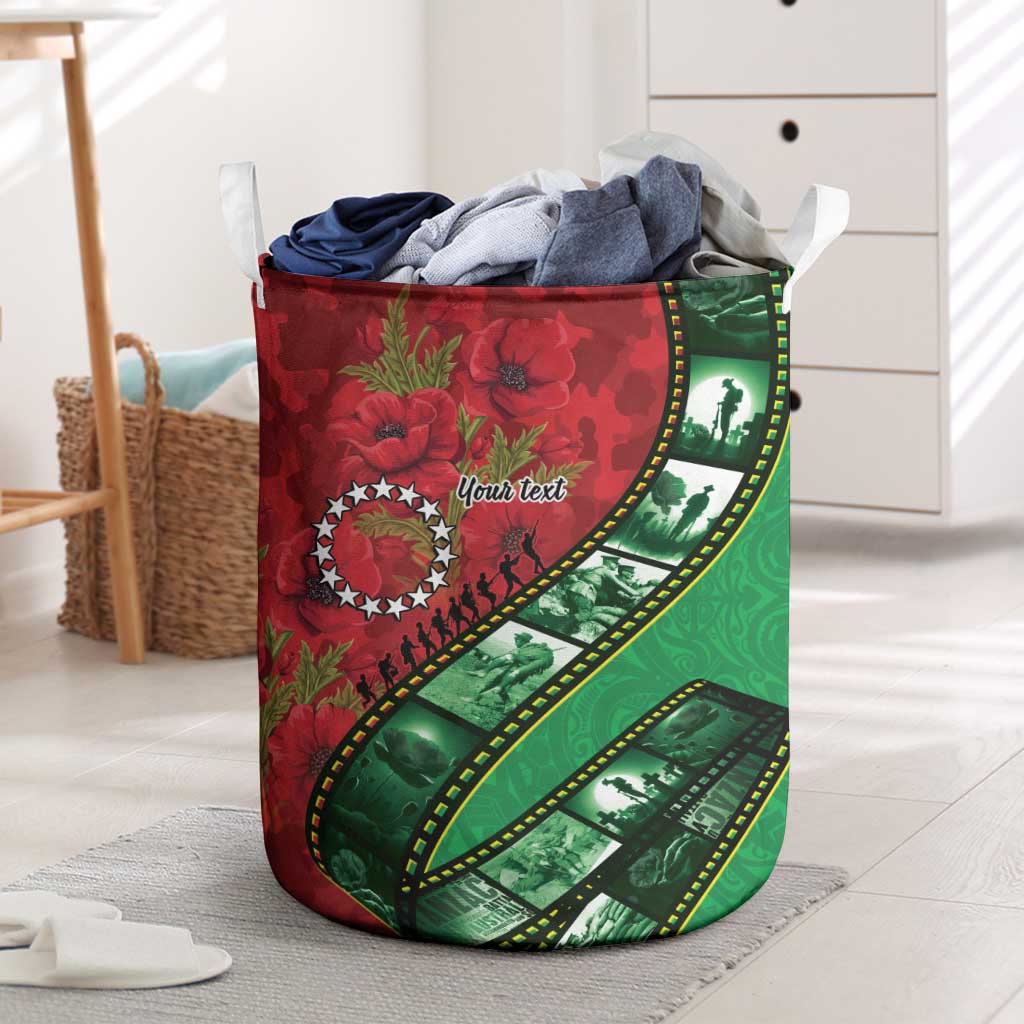 Personalised Cook Islands ANZAC 1915-2026 Filmstrip Laundry Basket Lest We Forget 25 April