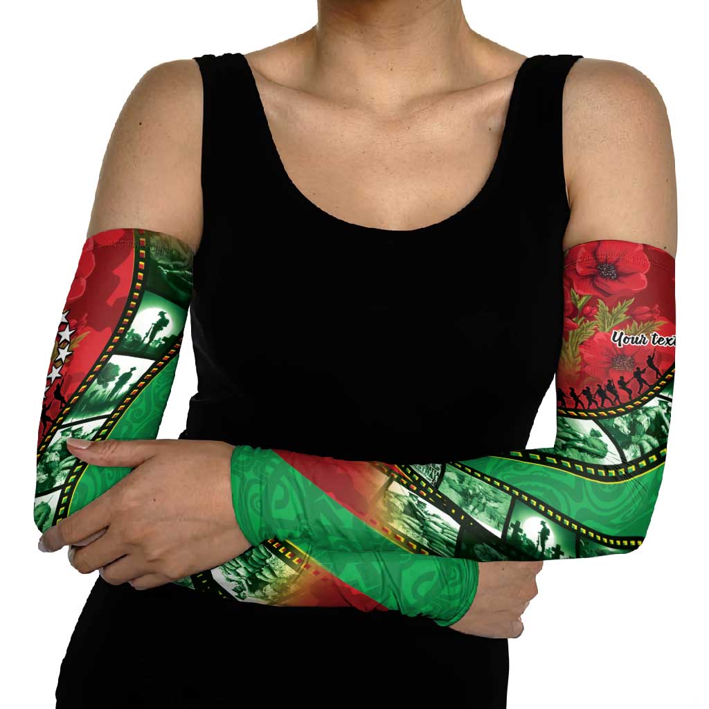 Personalised Cook Islands ANZAC 1915-2026 Filmstrip Arm Sleeves Lest We Forget 25 April