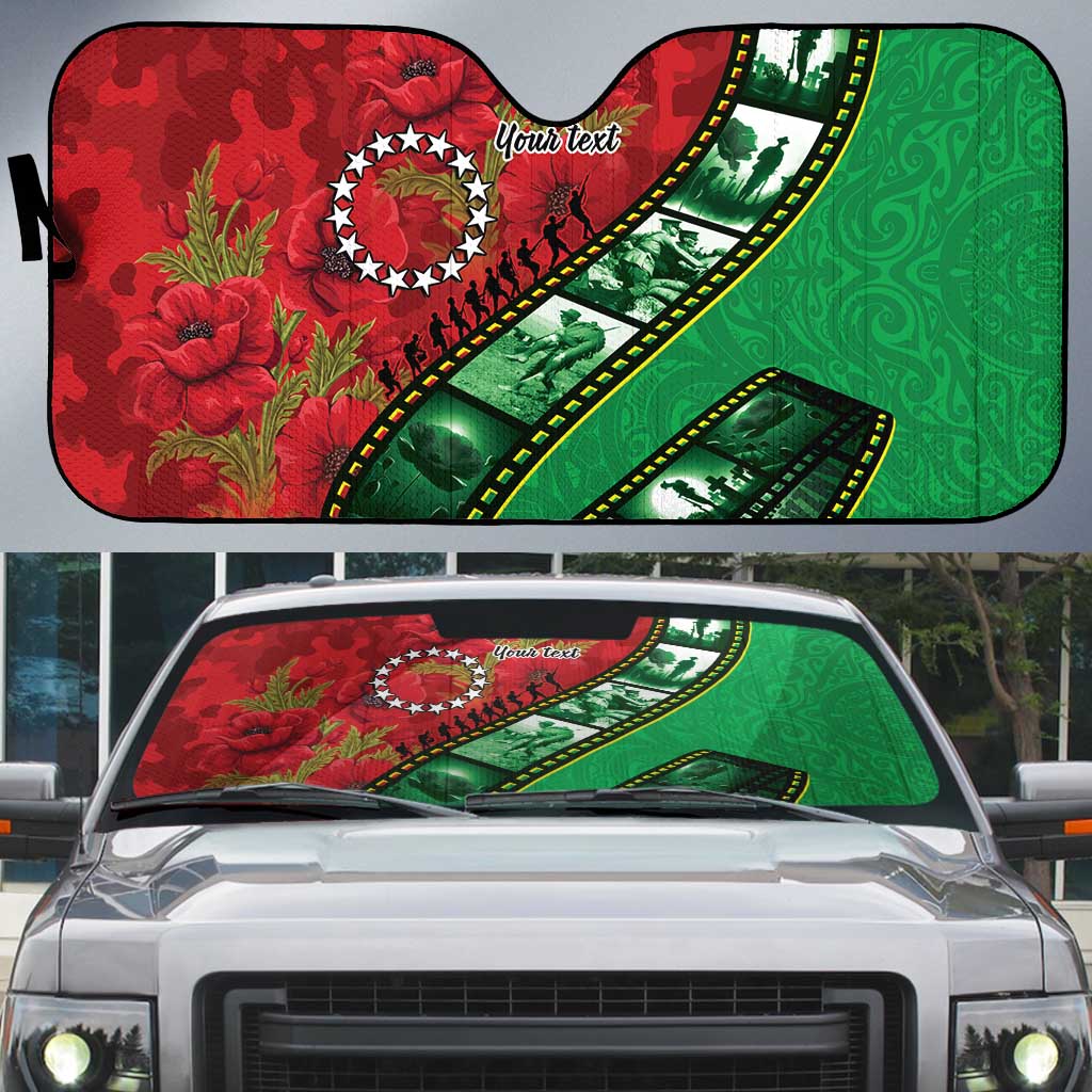 Personalised Cook Islands ANZAC 1915-2026 Filmstrip Auto Sun Shade Lest We Forget 25 April