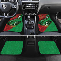 Personalised Cook Islands ANZAC 1915-2026 Filmstrip Car Mats Lest We Forget 25 April LT9 Set 4pcs Green - Polynesian Pride