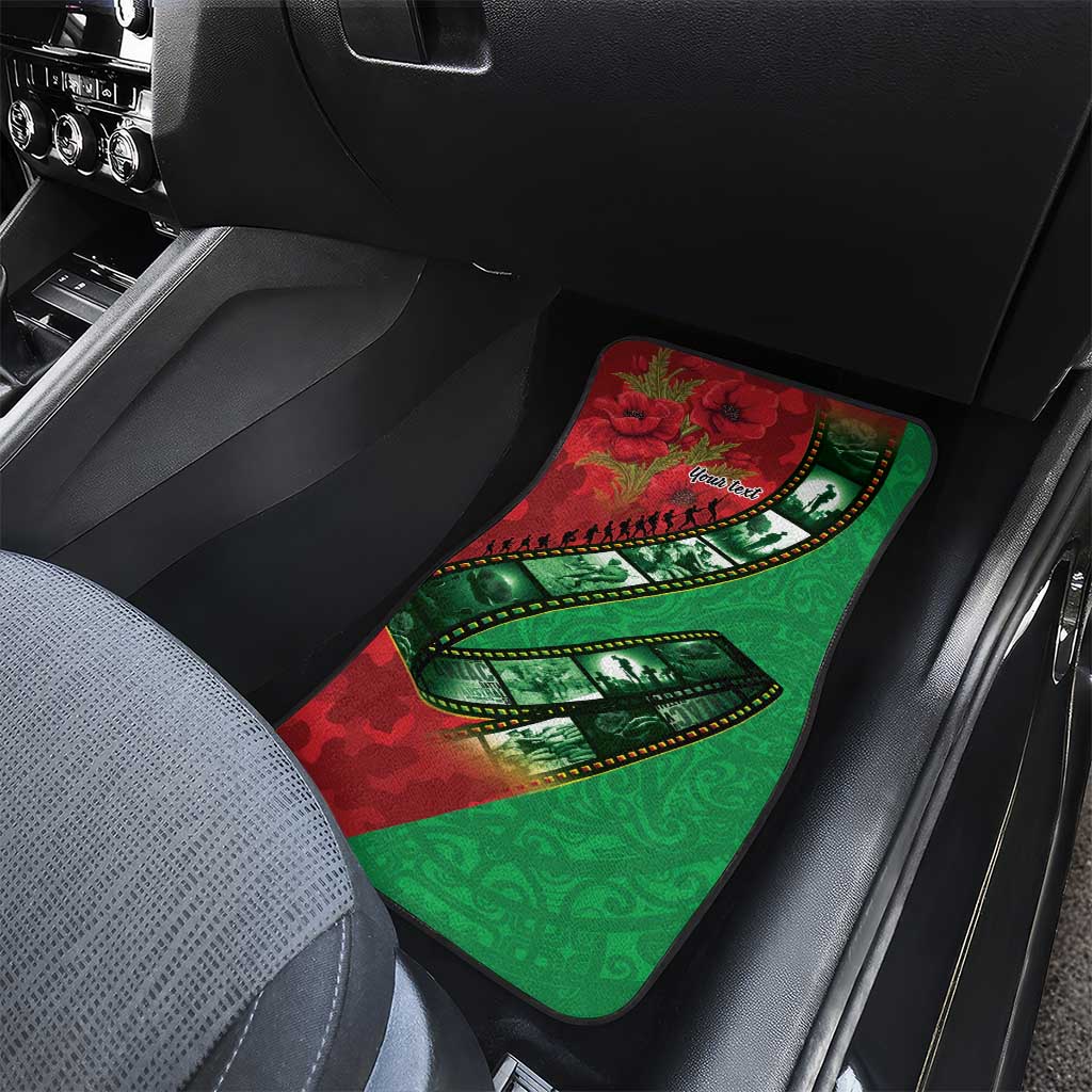 Personalised Cook Islands ANZAC 1915-2026 Filmstrip Car Mats Lest We Forget 25 April LT9 - Polynesian Pride