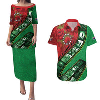 Personalised Cook Islands ANZAC 1915-2026 Filmstrip Couples Matching Puletasi and Hawaiian Shirt Lest We Forget 25 April
