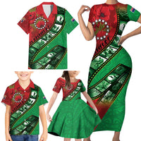 Personalised Cook Islands ANZAC 1915-2026 Filmstrip Family Matching Short Sleeve Bodycon Dress and Hawaiian Shirt Lest We Forget 25 April